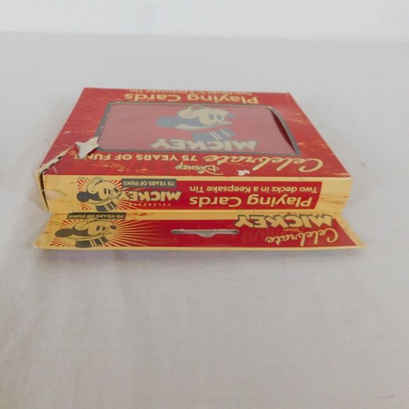 Disney 75 Years of Mickey Mouse Collectible Tin 2 packs Playing Cards Unopened - Picture 4 of 10